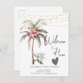 Palmenbaum, Ankündigung zur tropischen Blume (Vorne/Hinten)