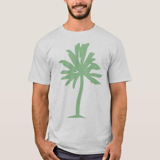Palmenbaum - ausgeblendetes Grün T-Shirt (Vorderseite)