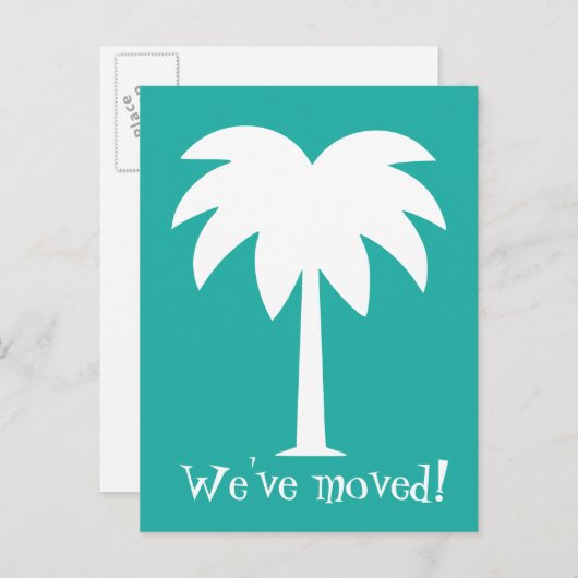 Palmenbaum bewegende Postkarten für neue Zuhause (Vorne/Hinten)