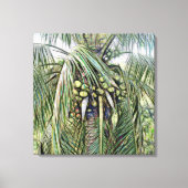 Palmenbaum Blätter Tropische Vegetation Karibik Leinwanddruck (Vorderseite)
