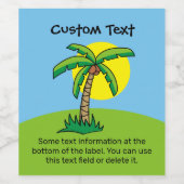 Palmenbaum Cartoon Weinetikett (Einzelnes Label)