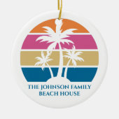 Palmenbaum des Beach House Niedlich Tropical Islan Keramik Ornament (Vorne)