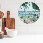Palmenbaum für landschaftliche tropische Wasserboo Große Wanduhr<br><div class="desc">TAG CARRIBEAN SEA SUN BOOT FERIEN IMMER . . alle Designfragen,  senden Sie einfach eine E-Mail an charmdesignstudio@rcn.com und wir freuen uns,  Ihnen zu helfen.</div>