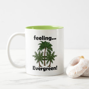 Palmenbaum Gefühl Immergrün Tropisch Lustig Zweifarbige Tasse