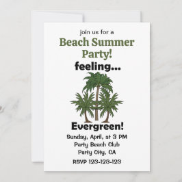 Palmenbaum Gefühl Immergrüne Strand Sommerparty Einladung