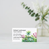 Palmenbaum, grün, rot - Blätter Natur Visitenkarte (Stehend Vorderseite)