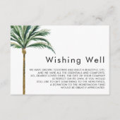 Palmenbaum Hochzeit in Urlaubsort wünschend gut Begleitkarte (Vorderseite)