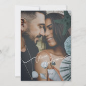 Palmenbaum Hochzeitsvorlage für Beach Themed Einladung (Rückseite)