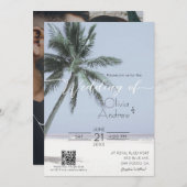 Palmenbaum Hochzeitsvorlage für Beach Themed Einladung (Vorne/Hinten)