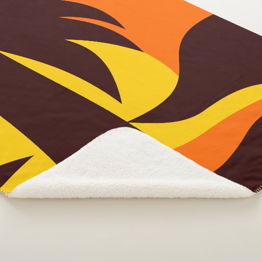 Palmenbaum im Sonnenuntergang auf orangefarbenem H Sherpadecke (3/4)