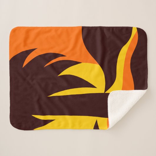 Palmenbaum im Sonnenuntergang auf orangefarbenem H Sherpadecke (Vorderseite (Horizontal))