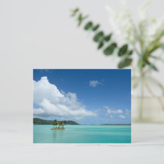 Palmenbaum in Bora Bora Postkarte (Stehend Vorderseite)