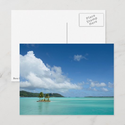 Palmenbaum in Bora Bora Postkarte (Vorne/Hinten)