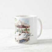 Palmenbaum Ozean Strand Kaffeetasse (VorderseiteRechts)
