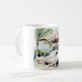 Palmenbaum Ozean Strand Kaffeetasse (Vorderseite Links)
