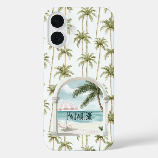 Palmenbaum Ozeanparadies Case-Mate iPhone Hülle (Rückseite)