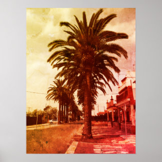 Palmenbaum-Plakat im Vintage-Stil Poster