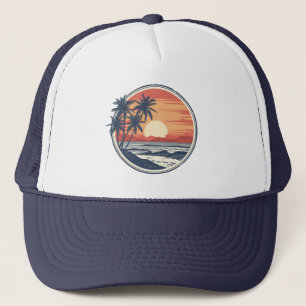 Palmenbaum - Retro-Stil Tropischer Strand Sonne So Truckerkappe