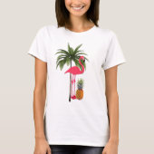 Palmenbaum, rosa Flamingo, Ananas Shirt (Vorderseite)