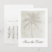 Palmenbaum Save the Date Postkarte (Vorne/Hinten)