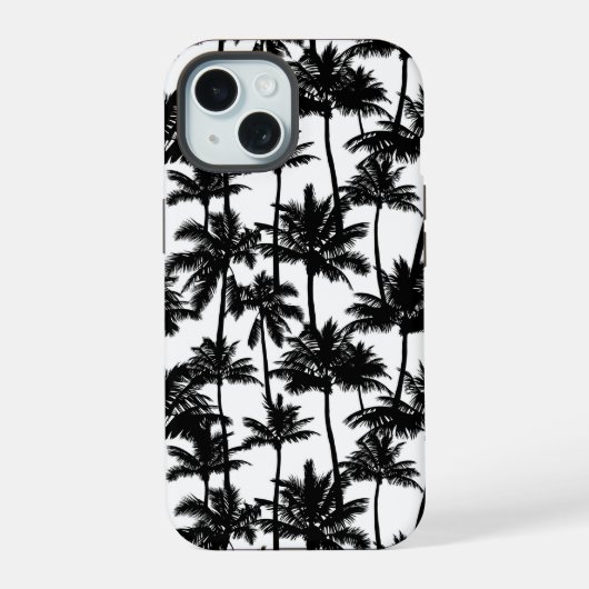 Palmenbaum-Schattenmuster iPhone 15 Hülle (Rückseite)