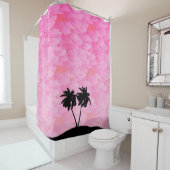 Palmenbaum Silhouette gegen Morgenrot mit Wolken Duschvorhang (Beispiel)