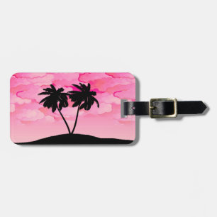 Palmenbaum Silhouette gegen Morgenrot mit Wolken Gepäckanhänger