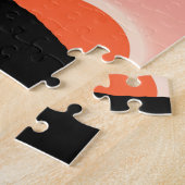 Palmenbaum Silhouette gegen Sunset Orange Jigsaw Puzzle (Seite)