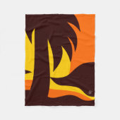 Palmenbaum Silhouette im Sonnenuntergang am Strand Fleecedecke (Vorderseite)