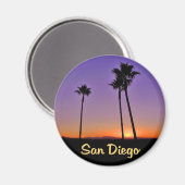 Palmenbaum Silhouette San Diego Magnet (Vorderseite/Rückseite)