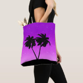 Palmenbaum Silhouette, Twilight Lila mit Sternen Tasche (Von Nahem)