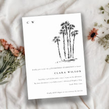 Palmenbaum-Sketch zum Geburtstag