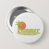 Palmenbaum Sommer mit Sonne und Strand Button (Vorne & Hinten)