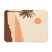 Palmenbaum-Sonnenuntergang, Insel, Boho-Abstrakte Magnet (Horizontal)