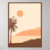 Palmenbaum-Sonnenuntergang, Insel, Boho-Abstrakte Poster (Vorne)