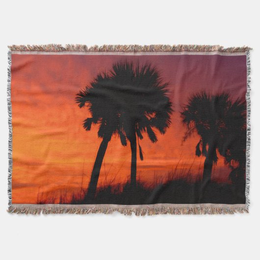 Palmenbaum-Sonnenuntergangs-Wurfdecke Decke (Vorderseite)