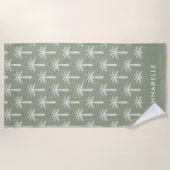 Palmenbaum tropische Sommer botanische Salbei grün Strandtuch (Vorderseite)