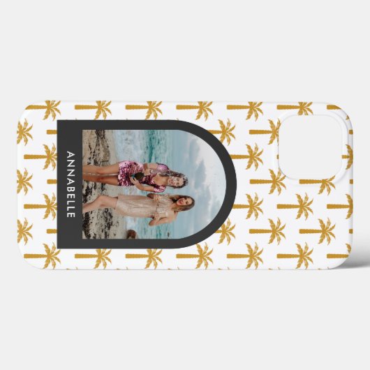 Palmenbaum tropische sommerliche bogenförmige Senf Case-Mate iPhone Hülle (Rückseite (Horizontal))