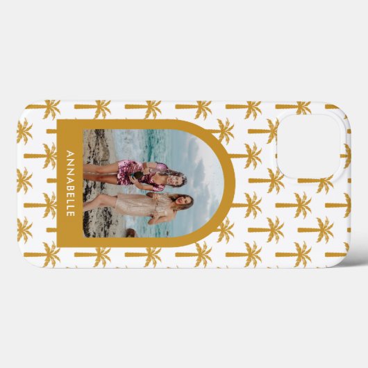 Palmenbaum tropische sommerliche bogenförmige Senf Case-Mate iPhone Hülle (Rückseite (Horizontal))