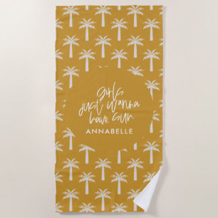 Palmenbaum tropischen Sommer botanischer Senf mode Strandtuch