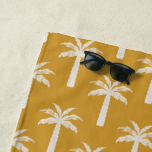 Palmenbaum tropischer Sommer botanischer Senf mode Strandtuch