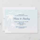 Palmenbaum Tropischer Strand Hochzeit Probe Abende Einladung (Rückseite)