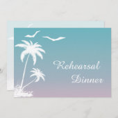 Palmenbaum Tropischer Strand Hochzeit Probe Abende Einladung (Vorne/Hinten)