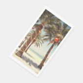 Palmenbaum Tropischer Strand Weihnachten Serviette (Ecke)