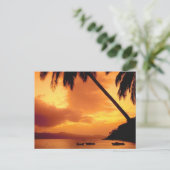 Palmenbaum über Wasser Postkarte (Stehend Vorderseite)