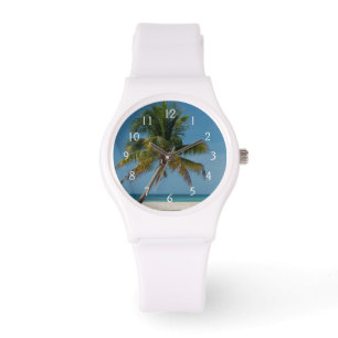 Palmenbaum und weißer Sandstrand 2 Armbanduhr