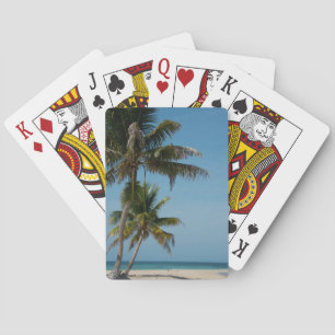 Palmenbaum und weißer Sandstrand Spielkarten