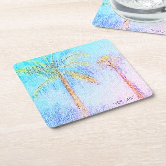 Palmenbaum-Untersetzer Rechteckiger Pappuntersetzer (angewinkelt)