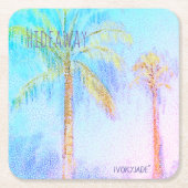 Palmenbaum-Untersetzer Rechteckiger Pappuntersetzer (Vorderseite)