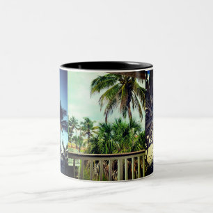 Palmenbaum Urlaubsleben  Zweifarbige Tasse